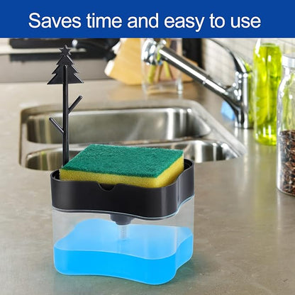 New 2026 Version Premium Quality Dish Soap Dispenser - Countertop Kitchen Soap Dispenser, Sink Dish Washing Soap Dispenser 13 Ounces (Sponge Included) - Image 3