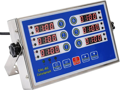 Kitchen Timers for Cooking – 6 Channel Commercial Kitchen Timer Restaurant Kitchen Supplies – Stainless Steel LED Technology Kitchen Timer Digital – Reminder Function, Loud Alarm, Blue - Image 2