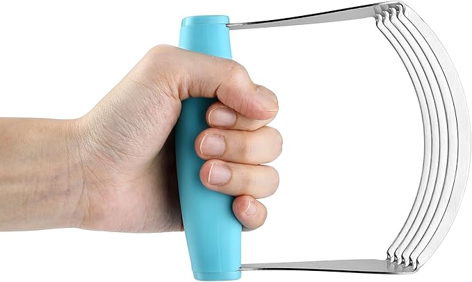 Spring Chef XL Dough Blender Tool For Baking, Heavy Duty Pastry Blender, Stainless Steel Pastry Cutter with Durable Blades, Dough Mixer, Butter Cutter for Easy Mixing, Dishwasher Safe - Aqua Sky - Image 8