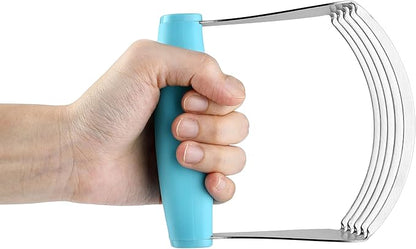 Spring Chef XL Dough Blender Tool For Baking, Heavy Duty Pastry Blender, Stainless Steel Pastry Cutter with Durable Blades, Dough Mixer, Butter Cutter for Easy Mixing, Dishwasher Safe - Aqua Sky - Image 8