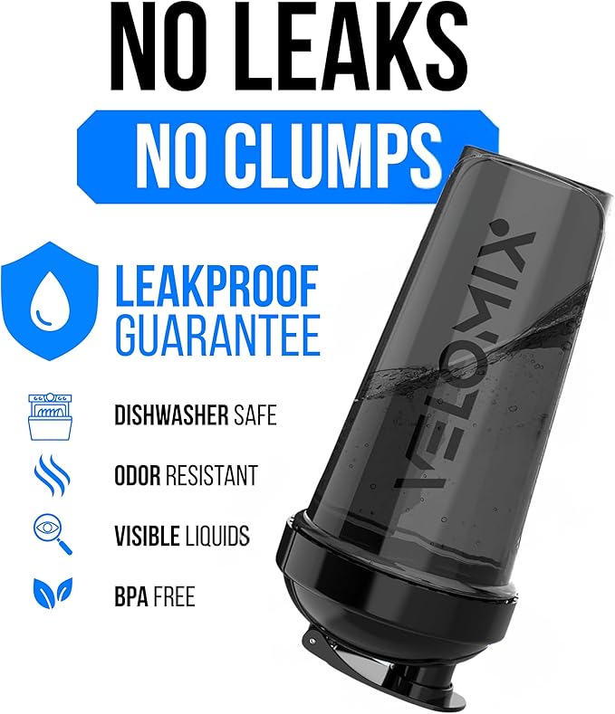 VELOMIX -2 Pack- 28 oz Protein Shaker Bottles for Protein Mixes - 2x Wire Whisk | Leak Proof Shaker Cups for Protein Shakes and Pre Workout | Protein Shaker Bottle Pack (A9) Green/Black