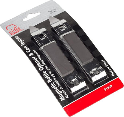 Chef Craft Select Iron Plated Bottle Opener/Can Tapper with Magnet, Pack of 2, 1, Grey - Image 2