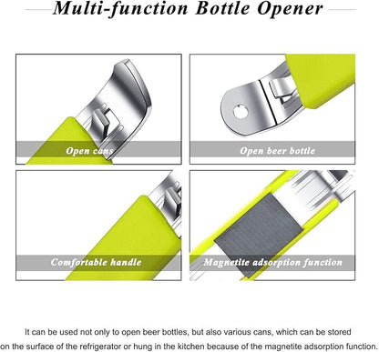 3 Pieces Magnetic Bottle Openers Can Opener Classic Beer Opener Stainless Steel Small Bottle Opener Can Tapper with Magnet for Camping and Traveling HANCELANT (Green)4.52 X 0.87 X 0.79 inches - Image 2