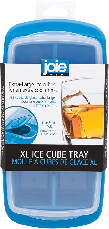 Joie Extra Large Ice Cube Tray, Covered and Stackable, No-Spill Removable Lid, Pop Open Door for Easy Refills, Keeps Ice Fresh, Freezer Durable, Dishwasher Safe, Colors May Vary by TheJoie