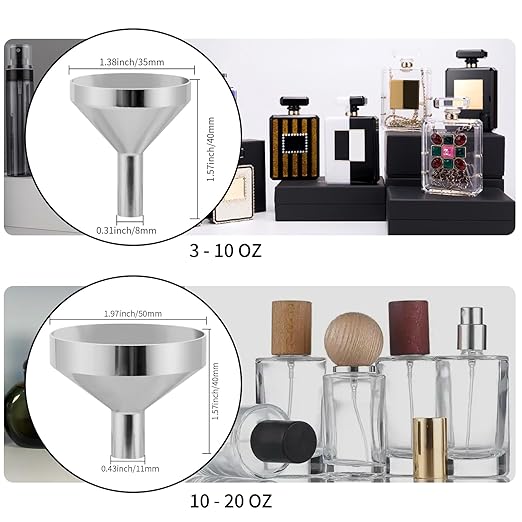 Small Metal Funnels Mini Funnel 8 Size Tiny Bottle Funnel, Miniature Atomizers, Flask, Perfume, Essential Oil, Powder, Micro Pet Capsule, Spice Jar - Image 6