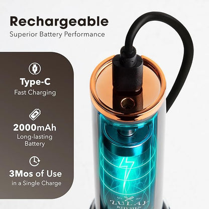 Zulay Kitchen Rechargeable Milk Frother Handheld - Lux 4 Whisks, Powerful 2-Speed Motor, Waterproof, 2000mAh Battery - Drink Mixer for Latte, Cappuccino, Matcha & Protein Powder - Dark Copper - Image 7