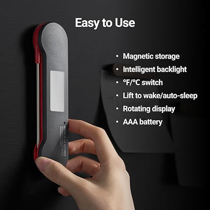 ThermoMaven Professional Meat Thermometer Digital, 0.6 Sec Instant Read, ±0.5℉ NIST Certified Accuracy, IP67 Waterproof, Bright Backlit, Temperature Indicator for Grill, BBQ, Smoker - Image 4