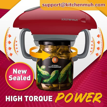 Higher Torque Electric Jar Opener for Seniors with Arthritis Fit Almost Jars Size, Strong Tough Automatic Jar Opener for Weak Hands, Hands Free Battery Operated Bottle Opener for Arthritic Hands Red - Image 4