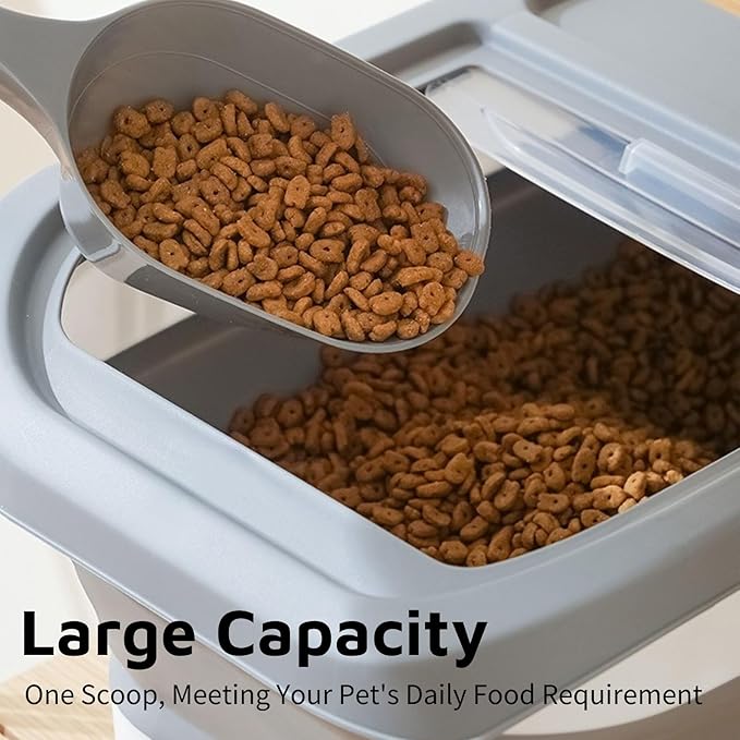 2 PACK 1 Cup Capacity Dog and Cat Plastic Pet Food Scoop with 1/2 Cup Lines