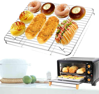 TeamFar Cooling Rack, Baking Roasting Rack Stainless Steel for Baking Sheet Oven Pan, Healthy & Rust Free, Mirror Finish & Dishwasher Safe - Set of 2(15 inch & 11 inch) - Image 5