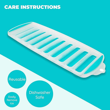 Jacent Resusable Silicone and Plastic Water Bottle Ice Cube Stick Tray, Easy Push & Pop Ice Cubes for Water Sports Bottle: 2 Pack