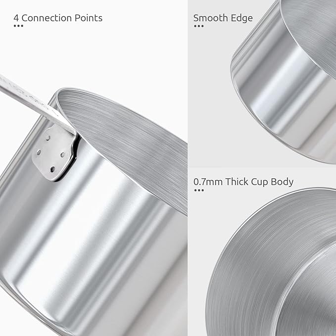 Measuring Cups : U-Taste 18/8 Stainless Steel Measuring Cups and Spoons Set of 10 Piece, Upgraded Thickness Handle (Multicolors) - Image 6