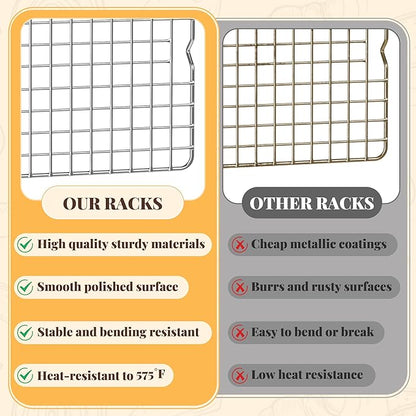 Cooling Racks for Cooking and Baking - 2 PCS 10" x 16" Grid Wire Baking Rack for Oven Cooking, Baking, Grilling, Roasting - Dishwasher Safe Bacon Rack - Fits Half Sheet Cookie Pan - Image 7