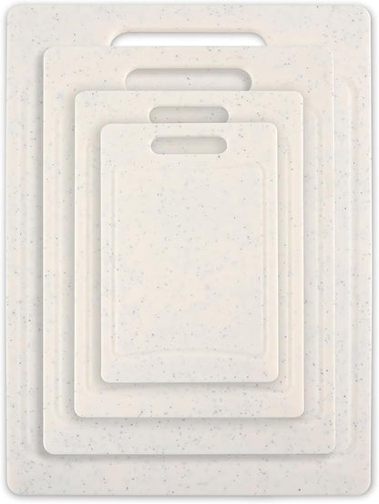 COOK WITH COLOR Non-Slip Cutting Board Set – Kitchen Essentials with Easy Grip Handle for Meat, Veggies, and Fruits, 4 Cutting Boards, White - Image 7