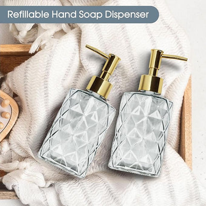Topsky Glass Soap Dispenser with Plastic Pump,330ml Liquid Hand Soap Dispenser, Rustproof Pump for Kitchen & Bathroom,Great for Lotions,Essential Oil,Liquid Soaps Clear - Image 7