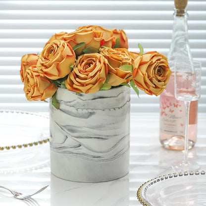 7.2 inch Large Utensil Holder for Kitchen Counter, Golden Marble Utensil Crock Spatula Holder for Countertop Cooking Tools Storage Caddy Farmhouse Kitchen Decor (Marble-Grey) - Image 5