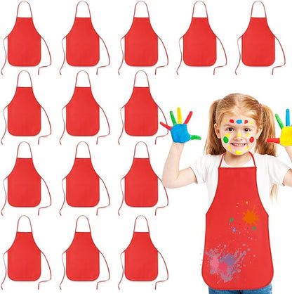 KUUQA 16/24/30/36/40Pcs Kids Apron Painting Aprons for Kids, Kids Paint Apron Art Smock for Classroom Painting Party Supplies