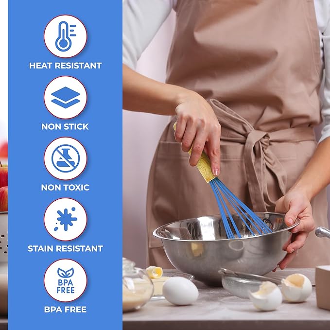 Kaluns 50 PCS Silicone Kitchen Utensils Set Complete Kitchen Set - 800°F Heat Resistant Non-Stick Premium Cooking Utensils W Wooden Handles - Can Opener, Masher, Turner, Silicone Spatula Set - Image 5
