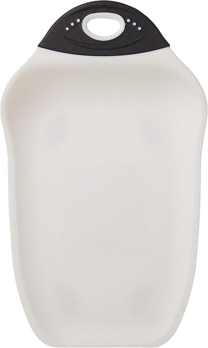 Dexas Chop & Scoop Cutting Board, Small 6.5 by 10.5 inches, White with Black Handle by Dexas