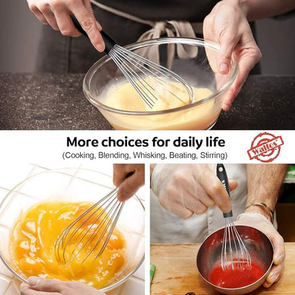 Stainless Steel Wire Whisk Set - 3 Packs Balloon Whisk, Thick Wire Wisk ＆ Strong Handles, Egg Frother for Cooking, Blending, Whisking, Beating and Stirring (7"+9"+11") - Image 8