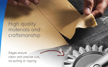 Tredoni 1.6" Pastry Wheel - Dough Stamp Cutter/Crimper, Pasta/Ravioli/Pie Maker, 4cm Stainless Steel Wheel Wooden Handle - Image 6