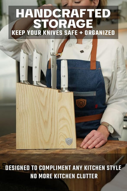 Dalstrong Knife Set Block - 8 Piece - Gladiator Series - German High Carbon Steel Kitchen Set - Premium Food-Grade White ABS Polymer Handles - NSF Certified - Image 2