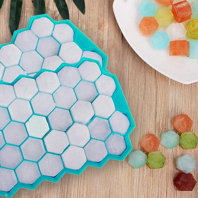 Azyh Ice Cube Trays with Lid, 2 Pack Silicone Ice Cube Trays with Lid-37 Grid, Easy-Release 74 PCS Small Ice Cubes for Iced Coffee Cocktail Whisky Chocolate Soup Food,BPA Free,Durable,Dishwasher Safe - Image 4