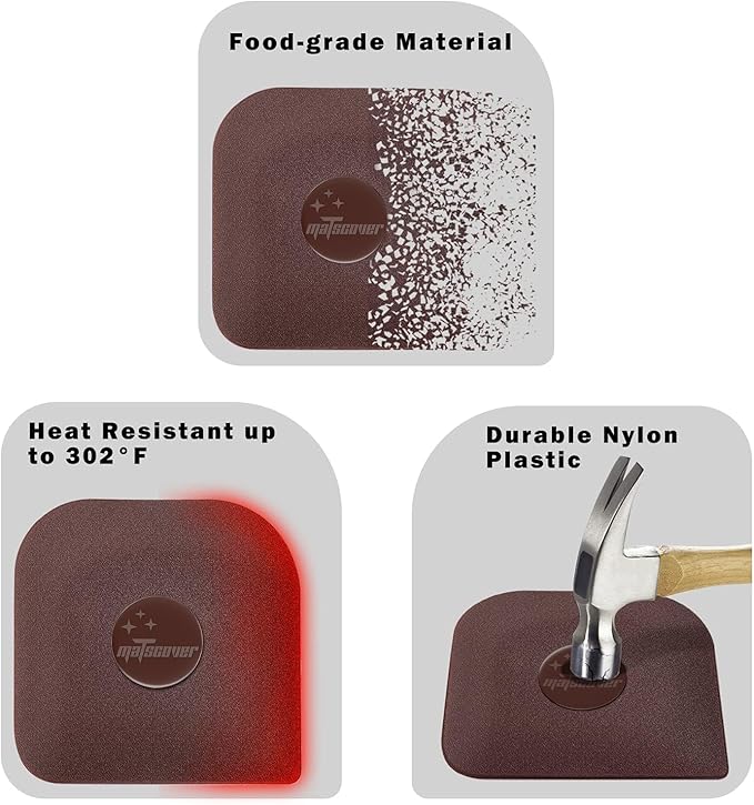 Pan Scraper, 5 Pcs Pot Scraper Plastic, Pot Scraper Non Scratch for Cast Iron, Pot and Pan Cleaning, Sturdy Scraper Kitchen Tool - Image 5