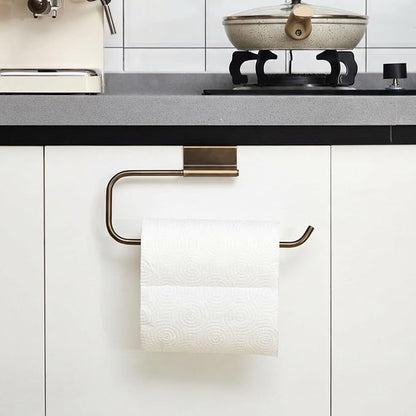 Yaocom 12.4 Inches Cabinet Door Paper Towel Holder Camper Under Sink No Drilling Paper Towel Storage and Dispenser for RV Kitchen Bathroom Laundry Room, Stainless Steel(Vintage Bronze,2 Pcs)