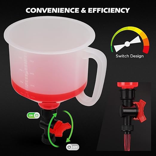 22-Piece No-Spill Coolant Filling Funnel Kit and Siphon Hose Pump, Radiator Coolant Filling Spill-Proof Funnel Kit with Adapters, Extensions, PVC Hose, Engine Oil Funnels, Towel for Universal Vehicle - Image 5