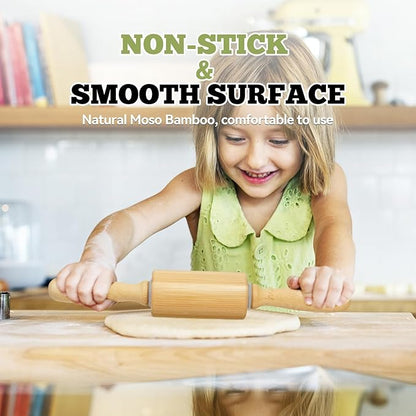 10 inch Wooden Rolling Pin for Baking - Long Dough Roller for All Baking Needs - Image 3