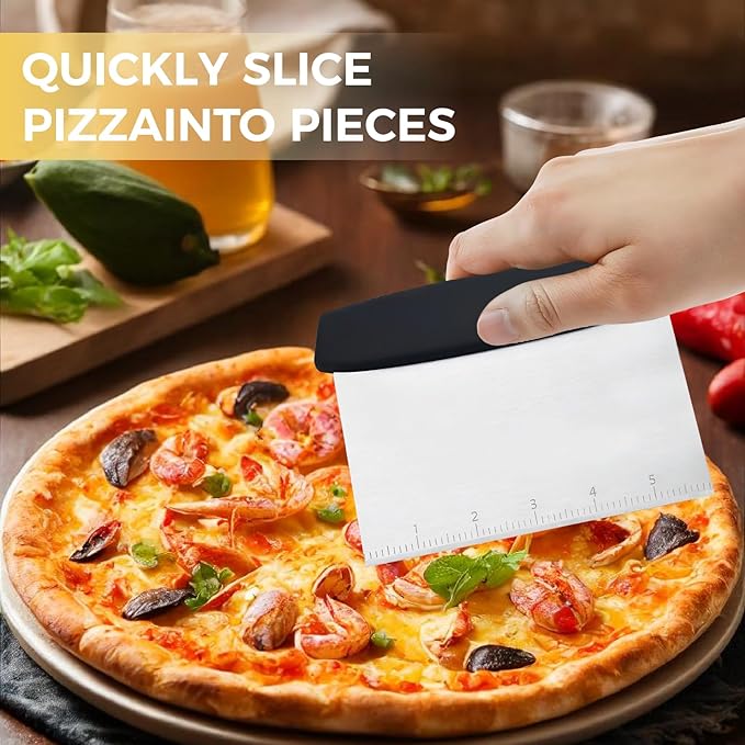 Bench Scraper, Stainless Steel Food Scraper Tool,Dough Scraper and Pastry Cutter With Scale,Food Chopper Baking Supplies Kitchen Gadgets - Image 5