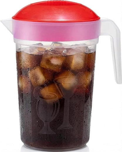 Tribello LARGE 1.3 Gallon Water Pitcher, Plastic Juice Pitcher With Lid - Dishwasher Safe, BPA Free, Colors May Vary (1.3 Gallon) by Tribello