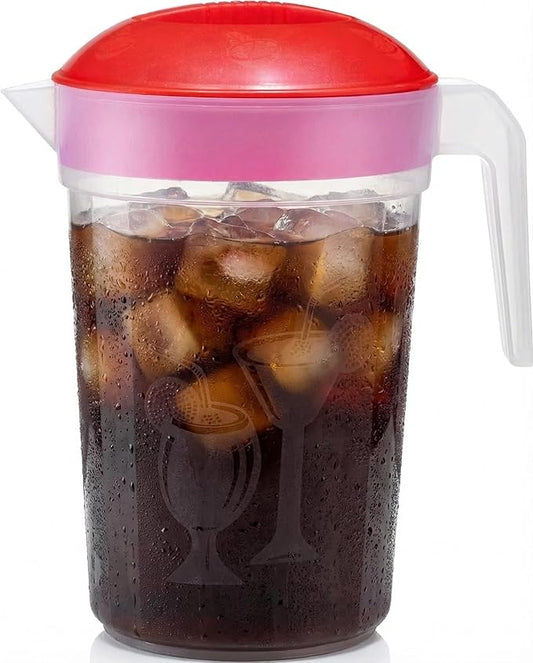 Tribello LARGE 1.3 Gallon Water Pitcher, Plastic Juice Pitcher With Lid - Dishwasher Safe, BPA Free, Colors May Vary (1.3 Gallon) by Tribello