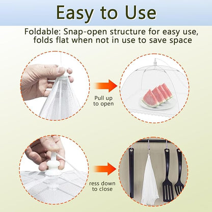 5 PACK Food Covers for Outside Mesh,Picnic Essentials - 17x17in Mesh Food Tent with Net Screen Dome Design to Protect Food - Reusable Portable Cover for Picnic BBQ Backyard Camping Accessories - Image 7