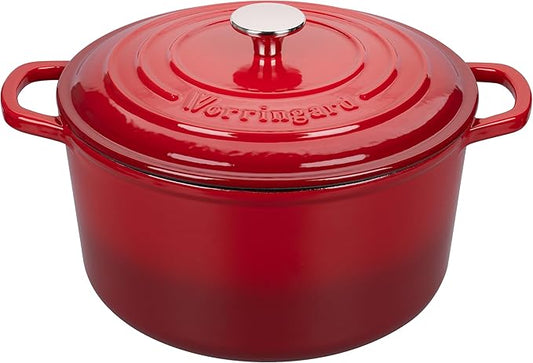 VORRINGARD Enameled Cast Iron Dutch Oven Pot with Lid, for Sourdough Bread Baking, Round Dutch Ovens, 4.5 Quart, Red by Unknown