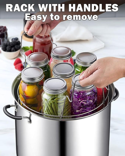 Cook N Home Water Bath Canner with Jar Rack & Glass Lid, Professional Stainless Steel Canning Pot 20 Quart, with Stay-Cool Handles, Multiuse Pot, Induction Capable - Image 5