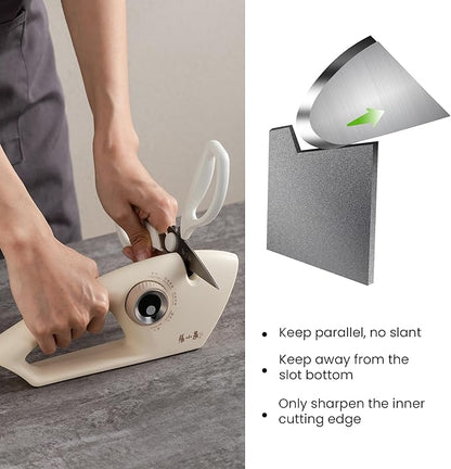 5 in 1 Knife Sharpener for Kitchen, 5-Stage with Tungsten Diamond Ceramic, for Straight & Serrated Knives and Scissors