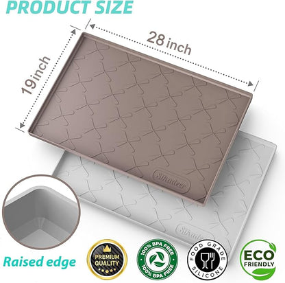 SIKADEER 28" x 19" Under Sink Mat Waterproof, Silicone Mat Kitchen Drawer Shelf and Cabinet Liner, Sink Protector for Kitchen Organizers and Storage, Boot Tray Pet Food Mats - Image 3