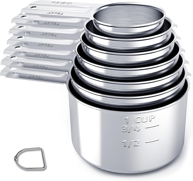 TILUCK Stainless Steel Measuring Cups Set,Kitchen Gadgets for Cooking & Baking,Set of 7 by TILUCKBringsGoodLuck