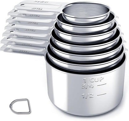TILUCK Stainless Steel Measuring Cups Set,Kitchen Gadgets for Cooking & Baking,Set of 7 by TILUCKBringsGoodLuck