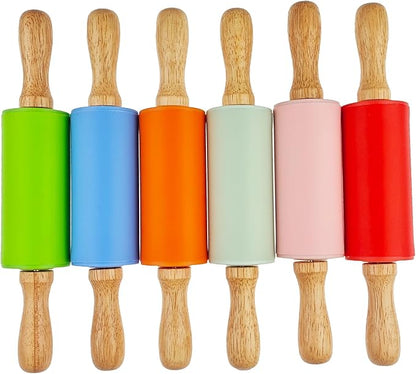 6 Pack Small Rolling Pin for Kids, Kids Rolling Pin for Home Kitchen (6 colors) (9 Inch) - Image 5