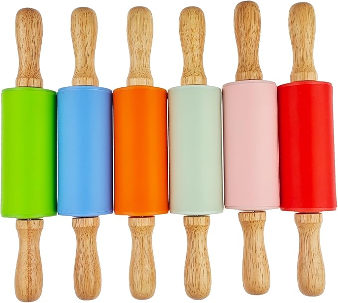 12 Pack Small Rolling Pin for Kids, 9 Inch Kids Rolling Pin for Home Kitchen (6 colors) - Image 5