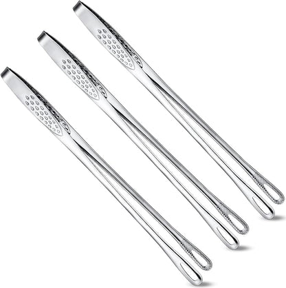 Geiserailie 3 Pcs 9.4inch Korean BBQ Tongs Stainless Steel Kitchen Tweezers Grill for Cooking Hot Pot Food Yakiniku Clamp Tool for Salad, Fish, Steak, Barbecue, Buffet, Meat by Geiserailie
