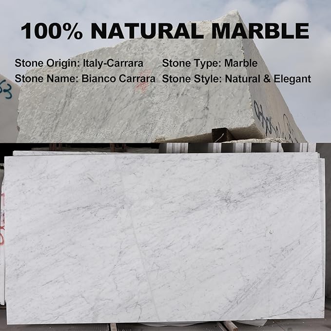 Koville Italian Marble Paper Towel Holder Countertop, Carrara Stone Paper Towel Holder Stand for Kitchen Storage, for Standard or Jumbo-Sized Rolls(Bianco Carrara) - Image 4