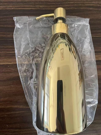 304 Stainless Steel Soap Dispenser 16oz Rust-Proof Liquid Soap Pump Bottle for Kitchen or Bathroom Countertop Hand Dish Lotion Leak-Proof (Polished Gold)