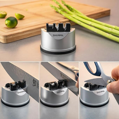 SHARPAL 191H Knife Scissors Sharpener | Repairs, Restores & Sharpens Straight, Serrated & Kitchen Knives – Versatile Sharpening Tool for Blades Mothers Day Gifts - Image 6