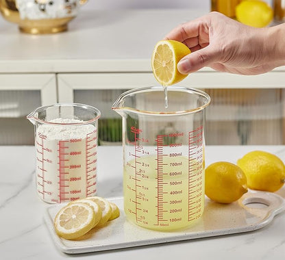 High Borosilicate Glass Measuring Cup-V-Shaped Spout，Glass Measuring Beaker for Kitchen or Restaurant, Easy to Read, 1000 ML (32 Oz, 4Cup) - Image 5