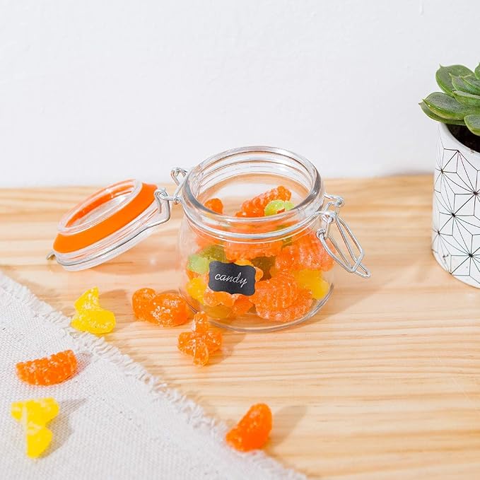 Small Glass Jars With Airtight Lids, Glass Spice Jars 5 oz,Maosn Jars With Leak Proof Rubber Gasket 150ml,Glass Storage Containers With Hinged Lid,Mini Kitchen Canisters 24 Pack - Image 6
