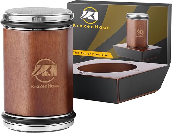 Tumbler Rolling Knife Sharpener Kit – Magnetic Manual System with 4 Angles & Walnut Base Diamond & Ceramic Discs | Kitchen Knife Sharpening Tool | Interchangeable, Easy & Safe Design by KraxenHaus